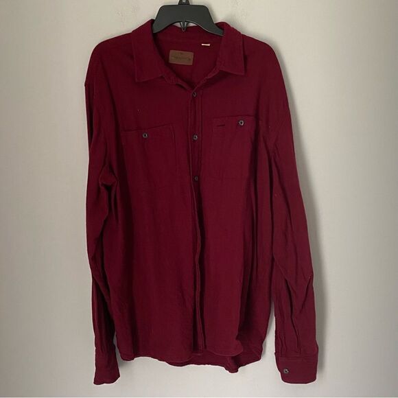 Woolrich Men’s Red Button Front Thick Shirt Jacket Shacket size XXL %100 Cotton - Picture 1 of 3